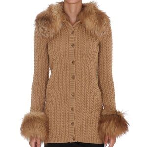 Saint Laurent Fox Fur Cardigan